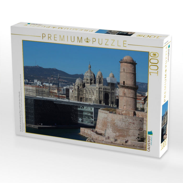 Das MuCEM, die Kathedrale de la Major und Fort Saint Jean in Marseille - CALVENDO Foto-Puzzle'