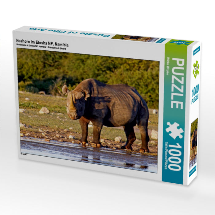 Nashorn im Etosha NP, Namibia 1000 Teile Puzzle quer - CALVENDO Foto-Puzzle'