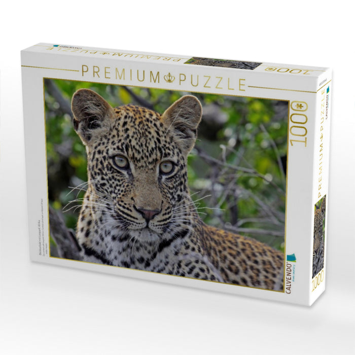 Blickkontakt mit Leopard, Afrika - CALVENDO Foto-Puzzle'