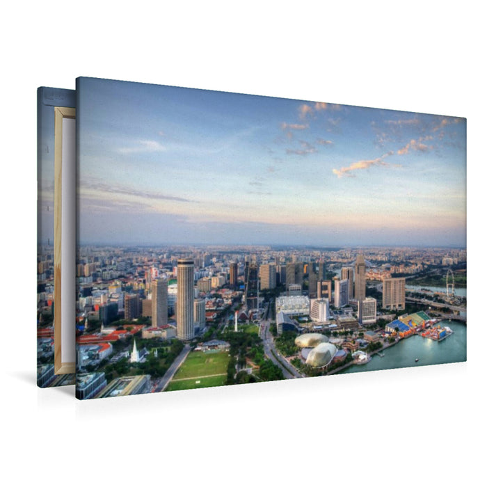 Premium Textil-Leinwand Blick über Singapur