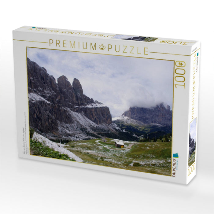 Blick vom Grödner-Joch zum Langkofel - CALVENDO Foto-Puzzle'