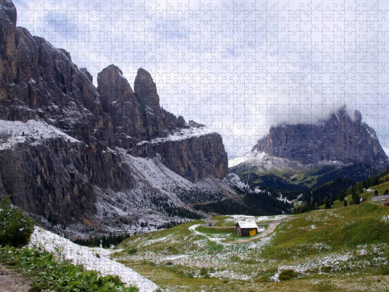 Blick vom Grödner-Joch zum Langkofel - CALVENDO Foto-Puzzle'