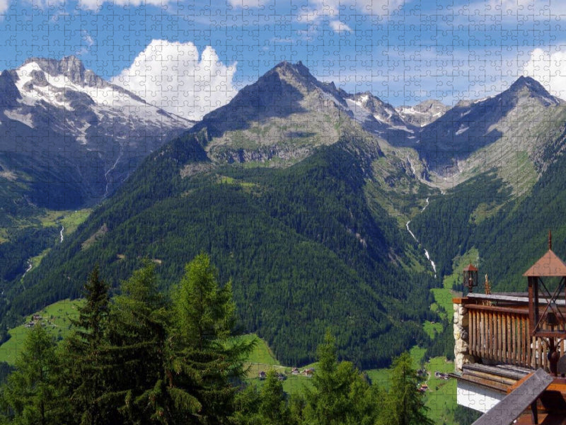 Blick von der Kristallalm zu den Zillertaler Alpen - CALVENDO Foto-Puzzle'