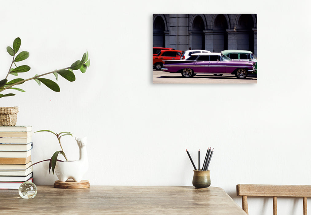 Premium Textil-Leinwand Premium Textil-Leinwand 120 cm x 80 cm quer Ein Motiv aus dem Kalender "Auto-Legenden -  Chevrolet IMPALA"