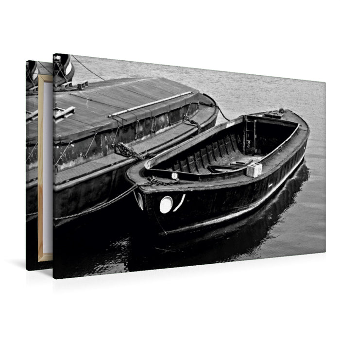 Premium Textil-Leinwand alter Lastkahn