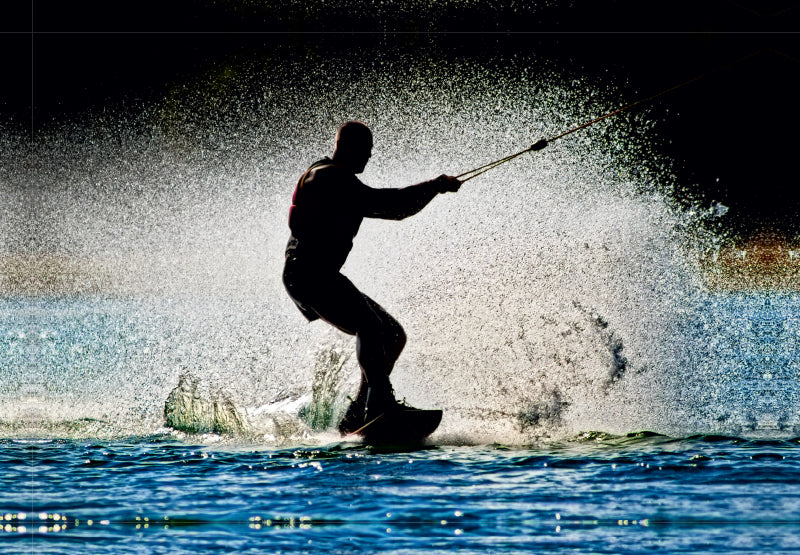 Premium Textil-Leinwand Wakeboarden