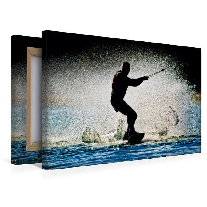 Premium Textil-Leinwand Wakeboarden