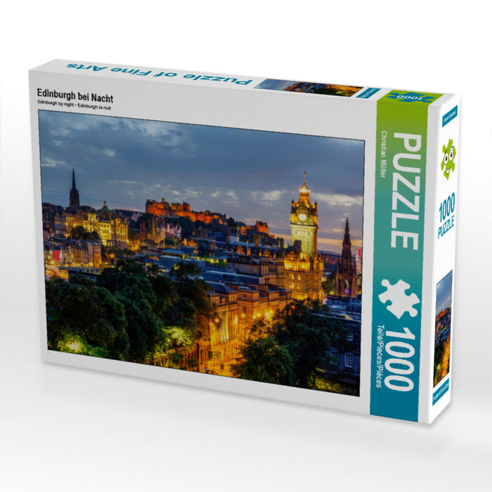 Edinburgh bei Nacht 2000 Teile Puzzle quer - CALVENDO Foto-Puzzle'