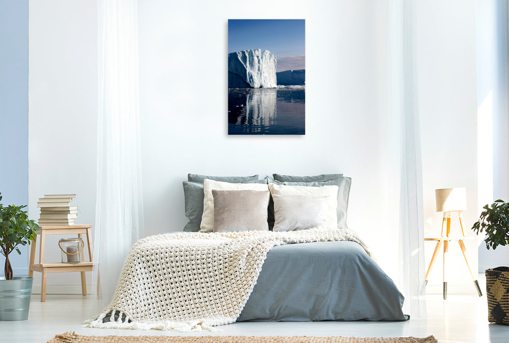 Premium Textil-Leinwand Premium Textil-Leinwand 80 cm x 120 cm  hoch Ein Motiv aus dem Kalender Die Eisberge von Ilulissat