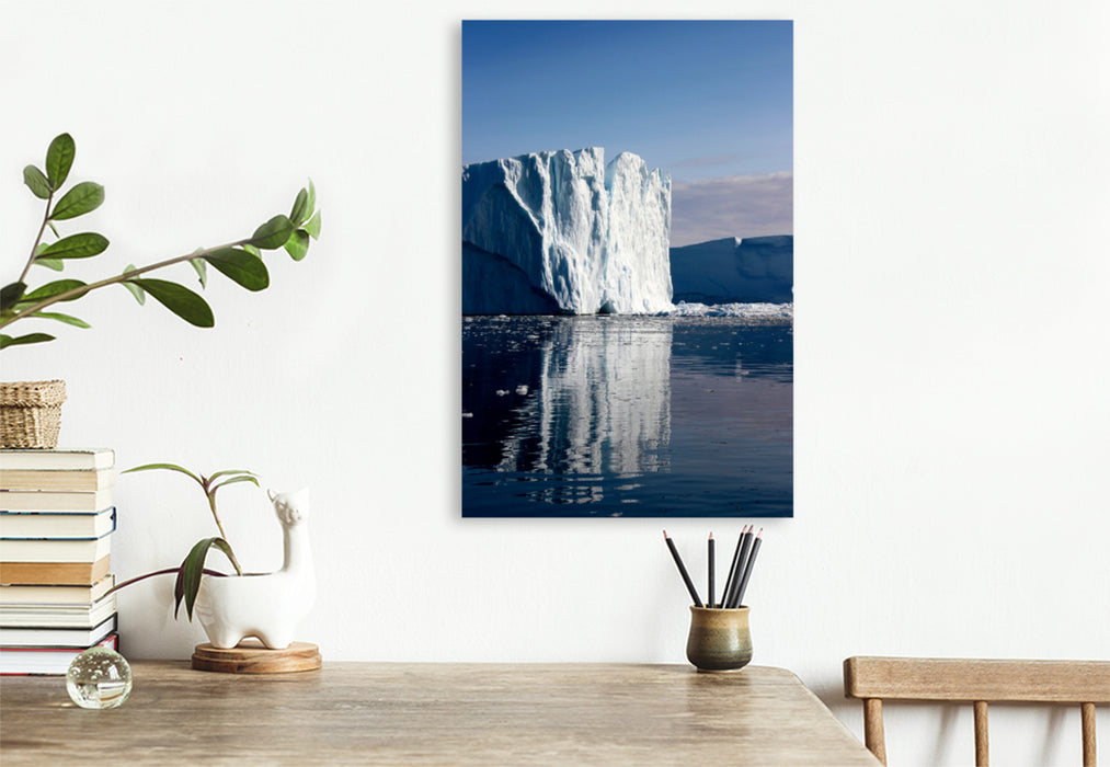 Premium Textil-Leinwand Premium Textil-Leinwand 80 cm x 120 cm  hoch Ein Motiv aus dem Kalender Die Eisberge von Ilulissat