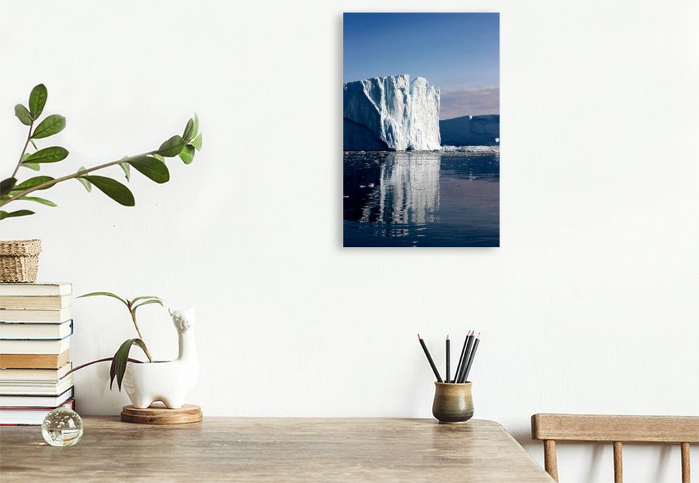 Premium Textil-Leinwand Premium Textil-Leinwand 80 cm x 120 cm  hoch Ein Motiv aus dem Kalender Die Eisberge von Ilulissat