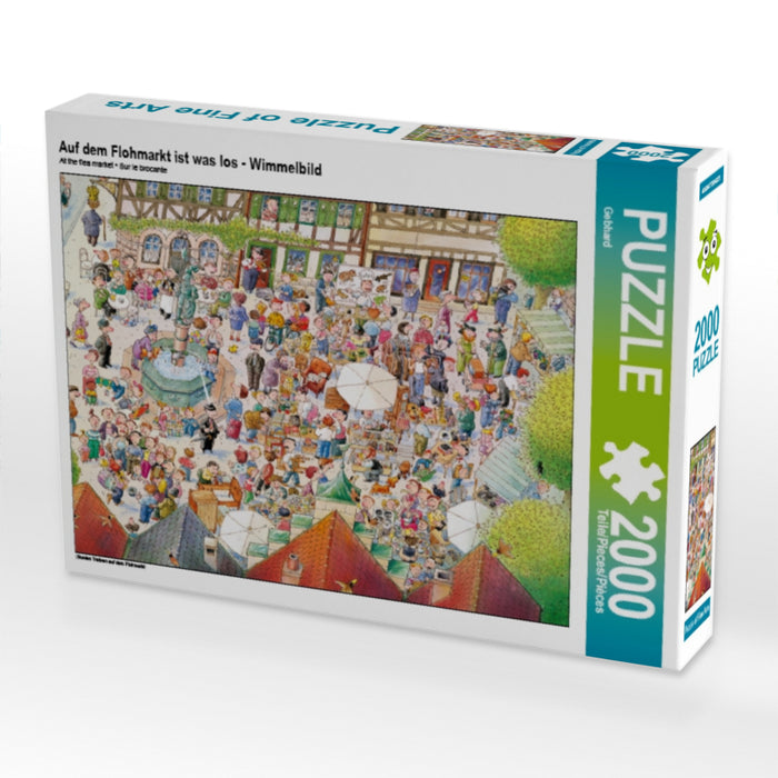 Auf dem Flohmarkt ist was los - Wimmelbild 2000 Teile Puzzle quer - CALVENDO Foto-Puzzle'