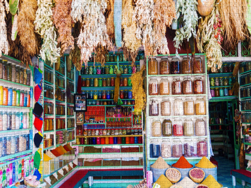Gewürzstand in den Souks von Marrakesch - CALVENDO Foto-Puzzle'
