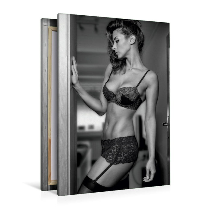 Premium Textil-Leinwand Premium Textil-Leinwand 80 cm x 120 cm  hoch Ein Motiv aus dem Kalender NILU LINGERIE 2018