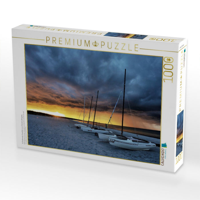 Aufziehendes Unwetter zum Sonnenuntergang - CALVENDO Foto-Puzzle'
