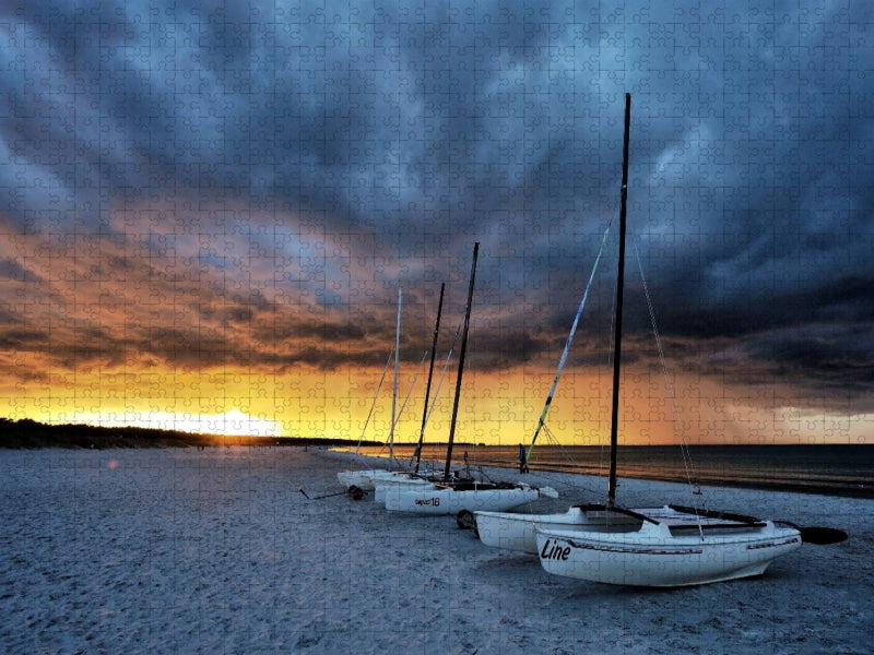 Aufziehendes Unwetter zum Sonnenuntergang - CALVENDO Foto-Puzzle'