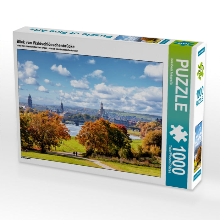 Blick von Waldschlösschenbrücke 1000 Teile Puzzle quer - CALVENDO Foto-Puzzle'