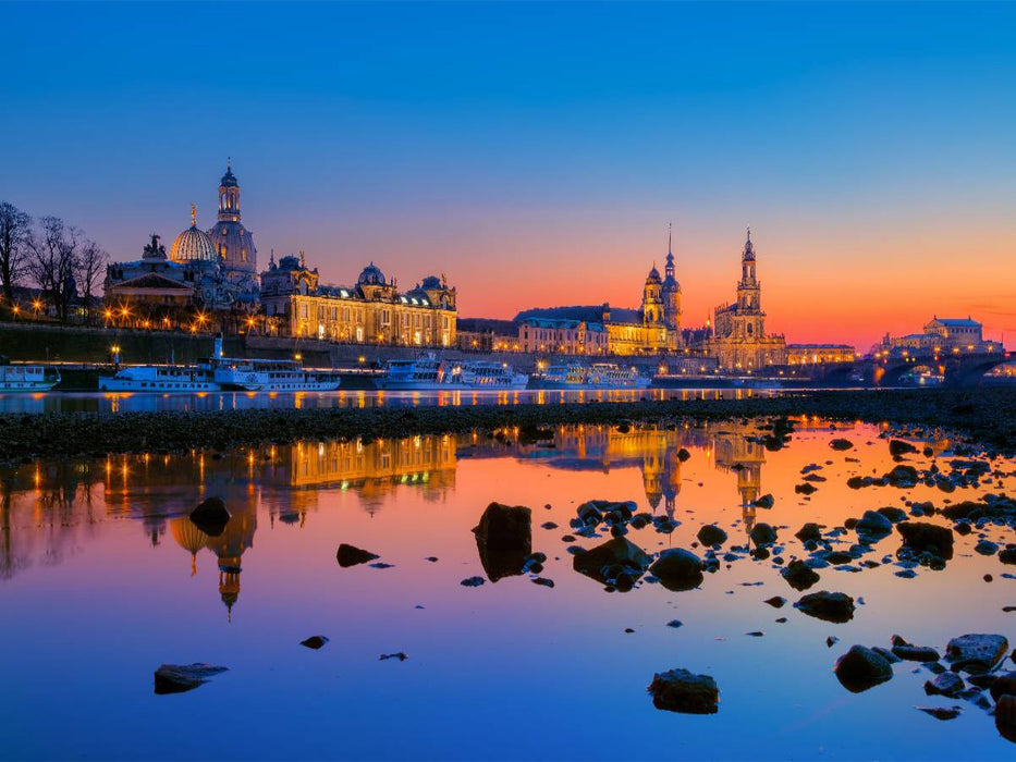 Dresden am Abend - CALVENDO Foto-Puzzle'