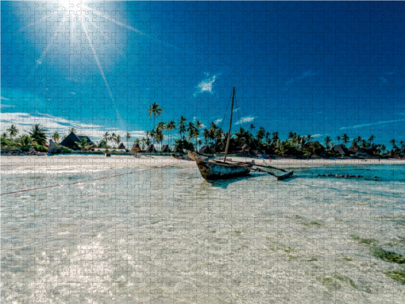 Strand von Jambiani 1000 Teile Puzzle quer - CALVENDO Foto-Puzzle'