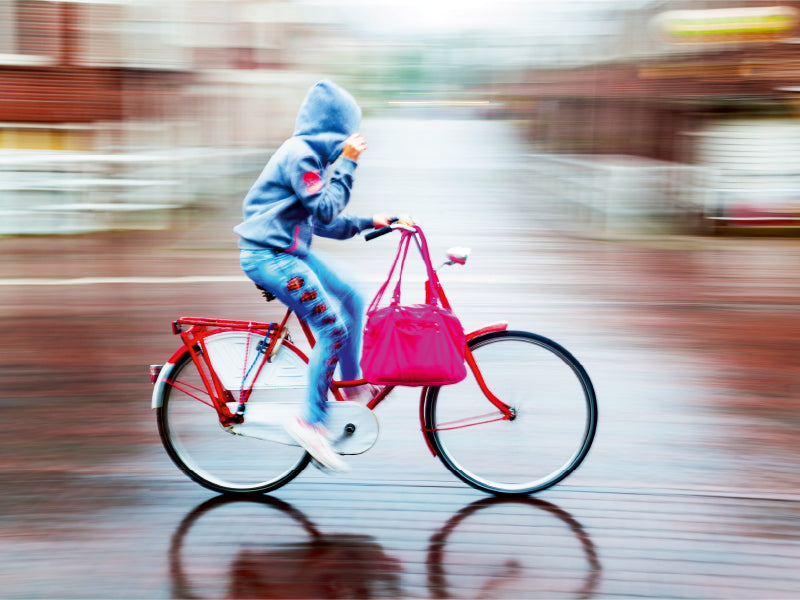 Radfahrer bei Regen 1000 Teile Puzzle quer - CALVENDO Foto-Puzzle'