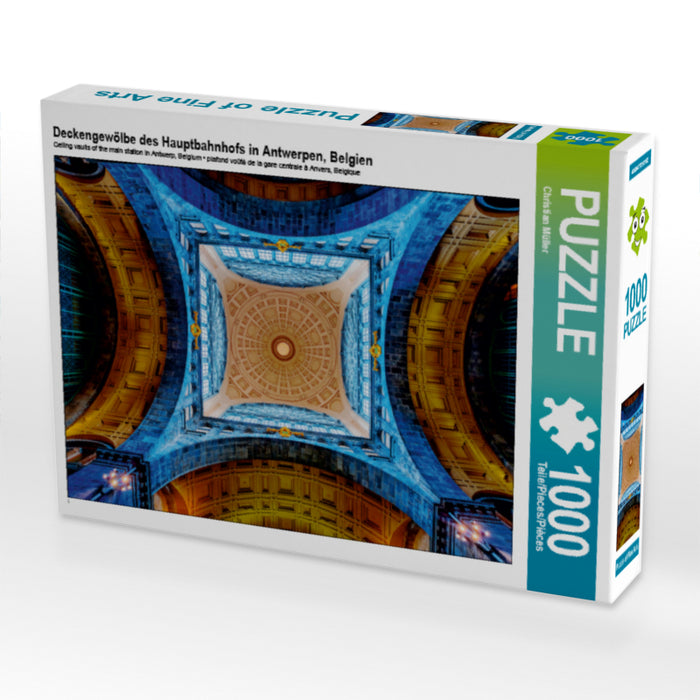 Deckengewölbe des Hauptbahnhofs in Antwerpen, Belgien 1000 Teile Puzzle quer - CALVENDO Foto-Puzzle'