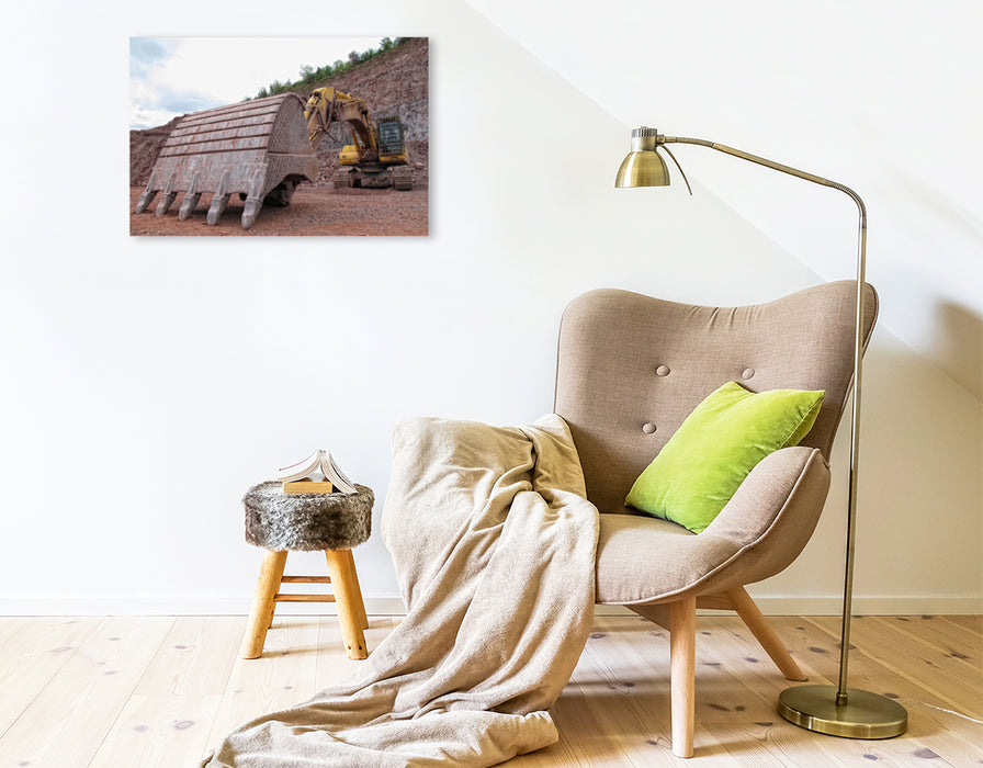 Premium Textil-Leinwand Kettenbagger