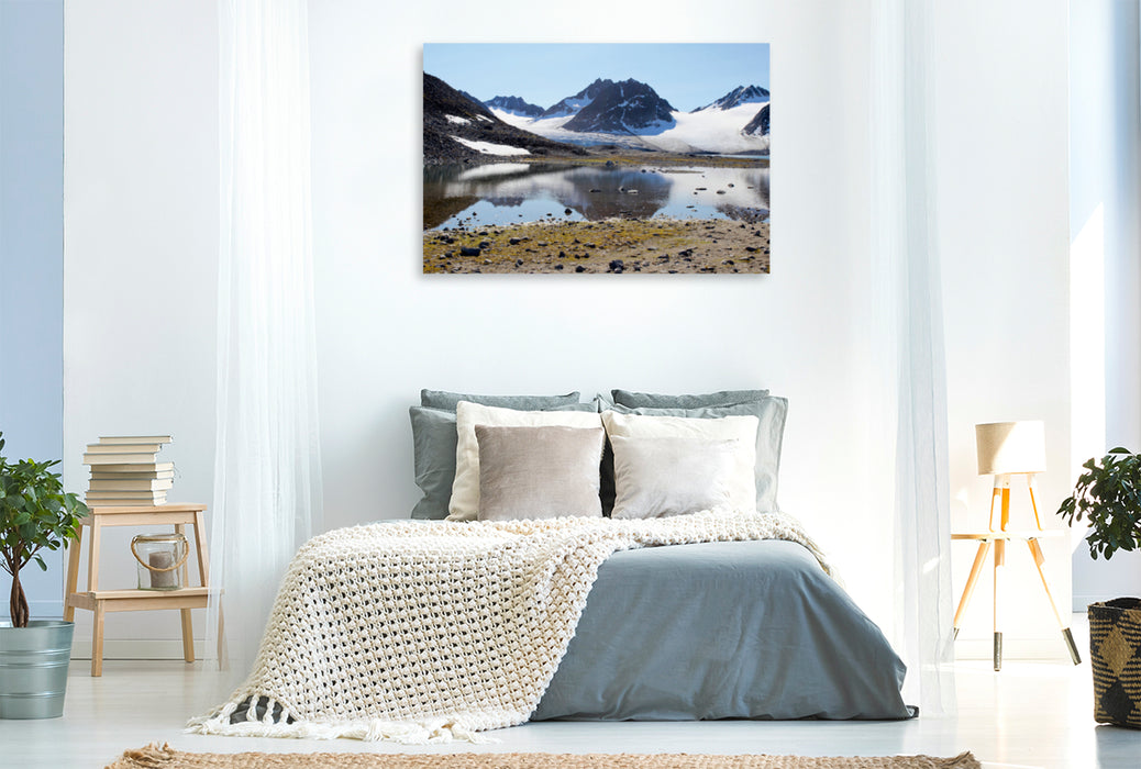 Premium Textil-Leinwand Premium Textil-Leinwand 120 cm x 80 cm quer Ein Gletscher in der Nähe des Magdalenen Fjords