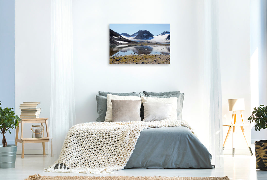 Premium Textil-Leinwand Premium Textil-Leinwand 120 cm x 80 cm quer Ein Gletscher in der Nähe des Magdalenen Fjords