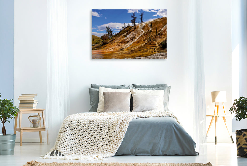 Premium Textil-Leinwand Premium Textil-Leinwand 120 cm x 80 cm quer Mammoth Hot Springs Yellowstone