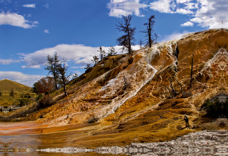 Premium Textil-Leinwand Mammoth Hot Springs Yellowstone