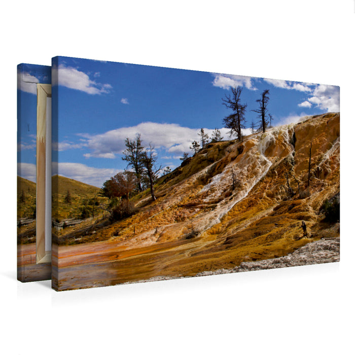 Premium Textil-Leinwand Mammoth Hot Springs Yellowstone