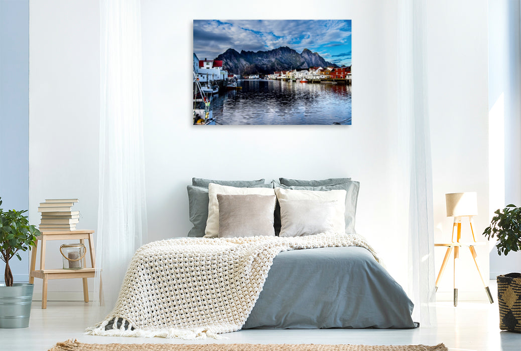 Toile textile haut de gamme Toile textile haut de gamme 120 cm x 80 cm paysage Magnifiques Lofoten 