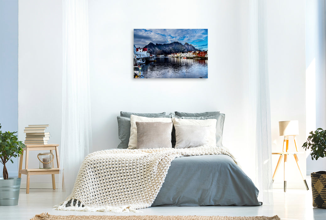 Toile textile haut de gamme Toile textile haut de gamme 120 cm x 80 cm paysage Magnifiques Lofoten 