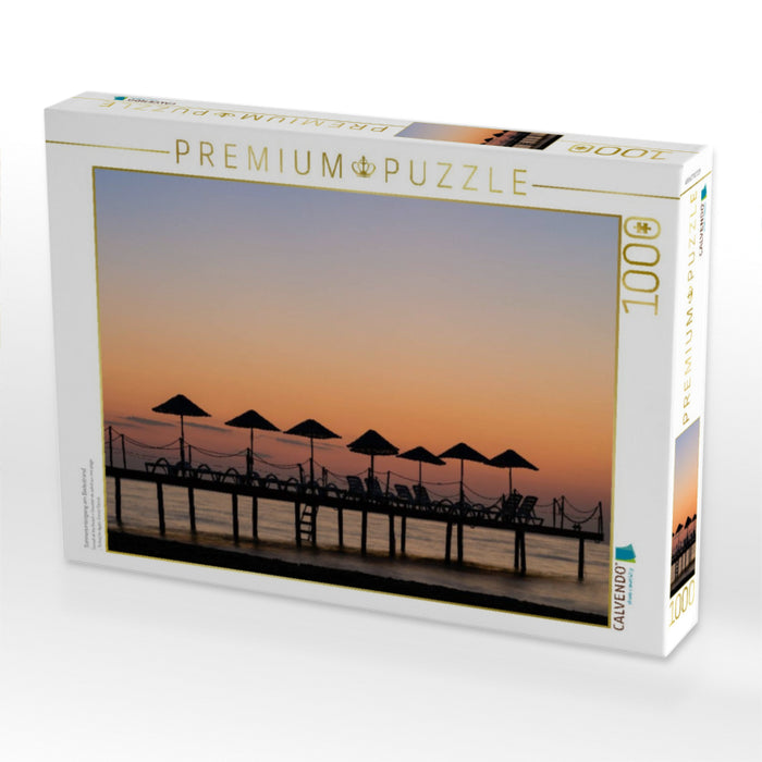Sonnenuntergang am Badestrand - CALVENDO Foto-Puzzle'