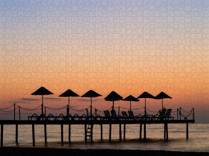 Sonnenuntergang am Badestrand - CALVENDO Foto-Puzzle'