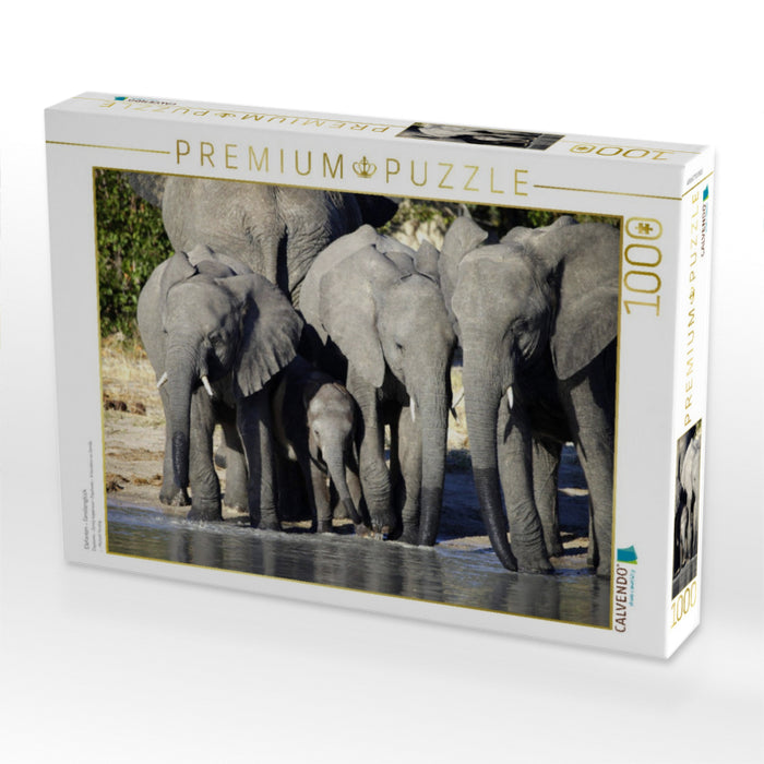 Elefanten – Familienglück - CALVENDO Foto-Puzzle'