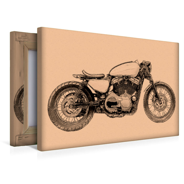 Premium Textil-Leinwand Cafe Racer Twin