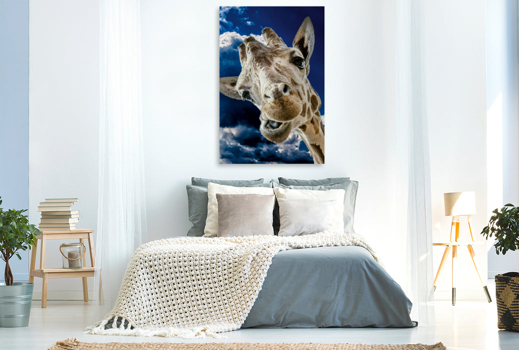 Premium Textil-Leinwand Premium Textil-Leinwand 80 cm x 120 cm  hoch Giraffe