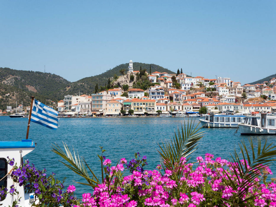 Blick von Galatas auf Poros - CALVENDO Foto-Puzzle'