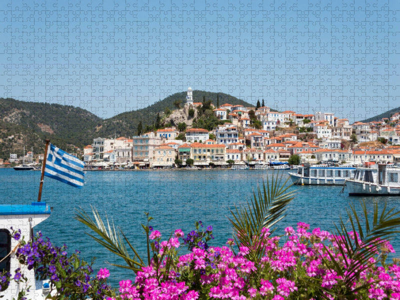Blick von Galatas auf Poros - CALVENDO Foto-Puzzle'
