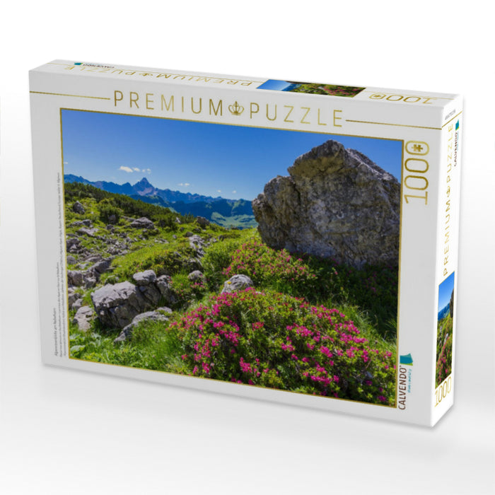 Alpenrosenblüte am Nebelhorn - CALVENDO Foto-Puzzle'