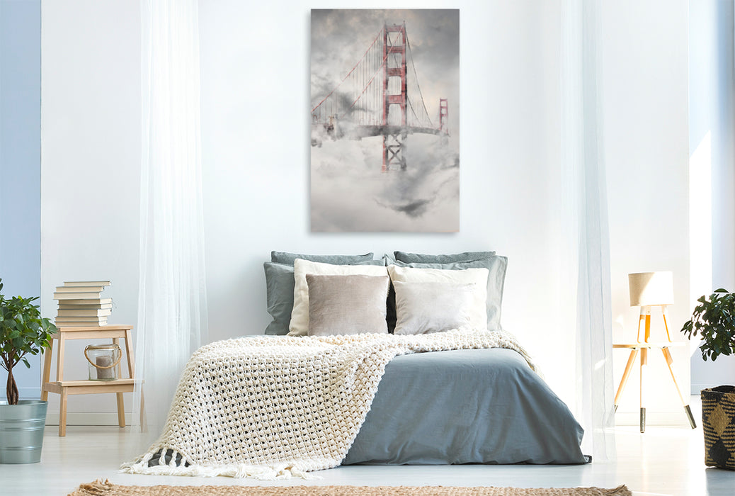 Premium Textil-Leinwand Premium Textil-Leinwand 80 cm x 120 cm  hoch Golden Gate Bridge San Francisco