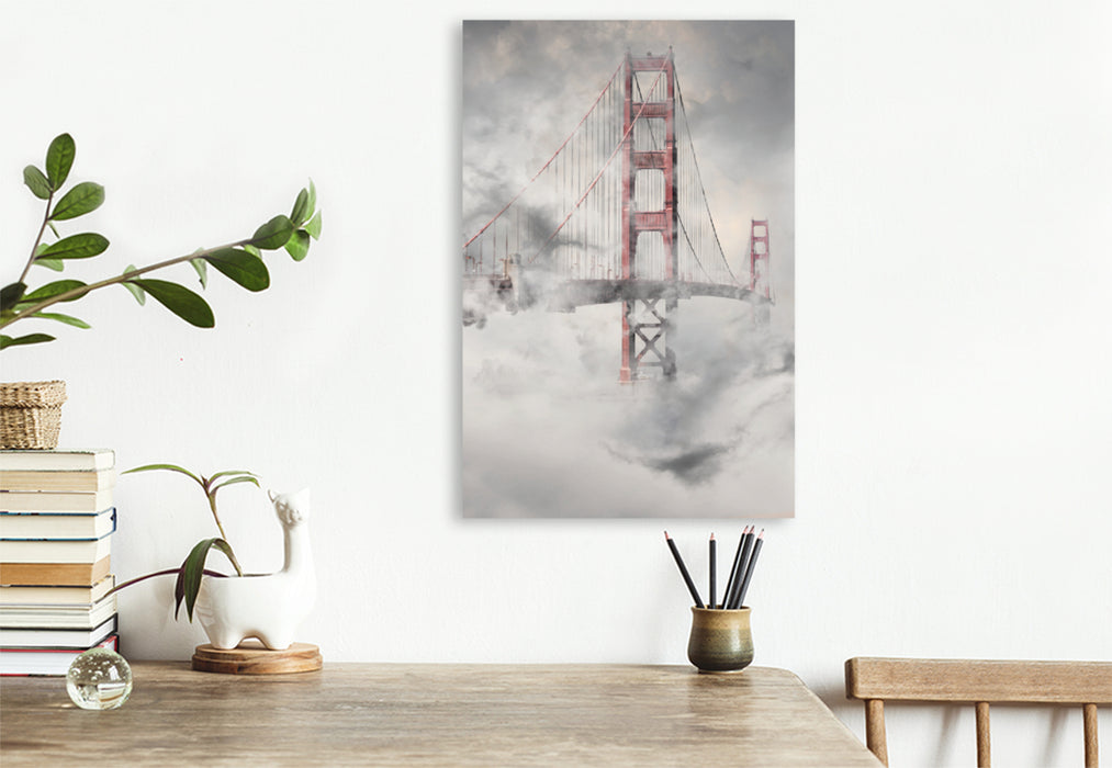 Premium Textil-Leinwand Premium Textil-Leinwand 80 cm x 120 cm  hoch Golden Gate Bridge San Francisco