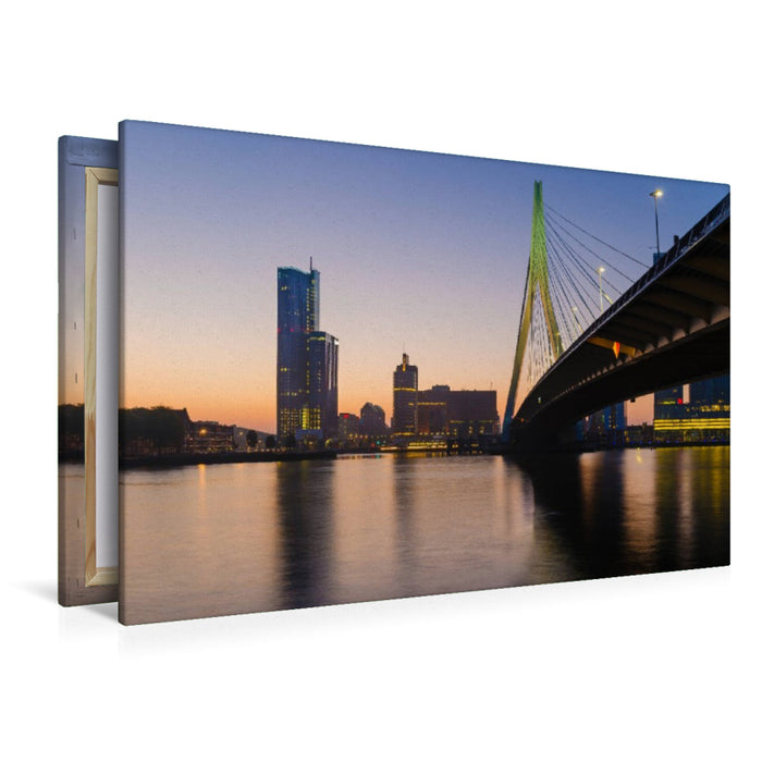 Premium Textil-Leinwand Erasmusbrücke, Rotterdam