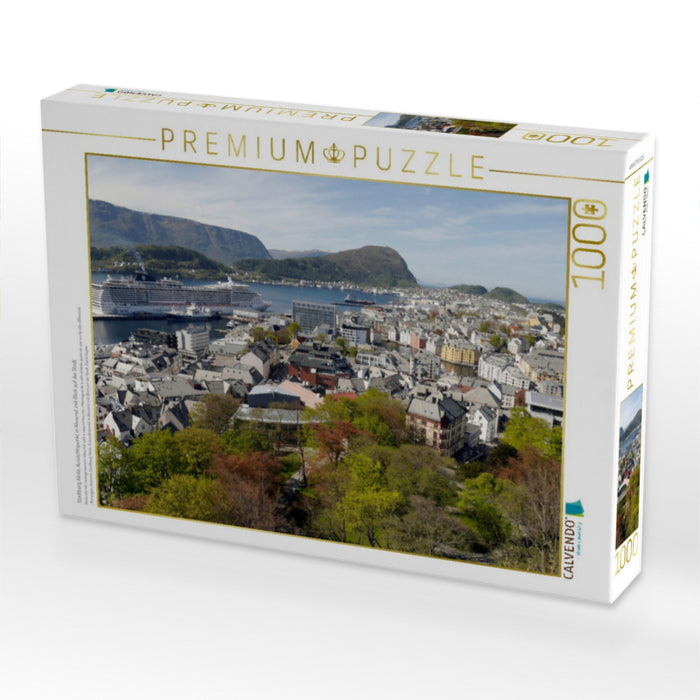 Stadtberg Aksla, Aussichtspunkt in Alesund, mit Blick auf die Stadt - CALVENDO Foto-Puzzle'