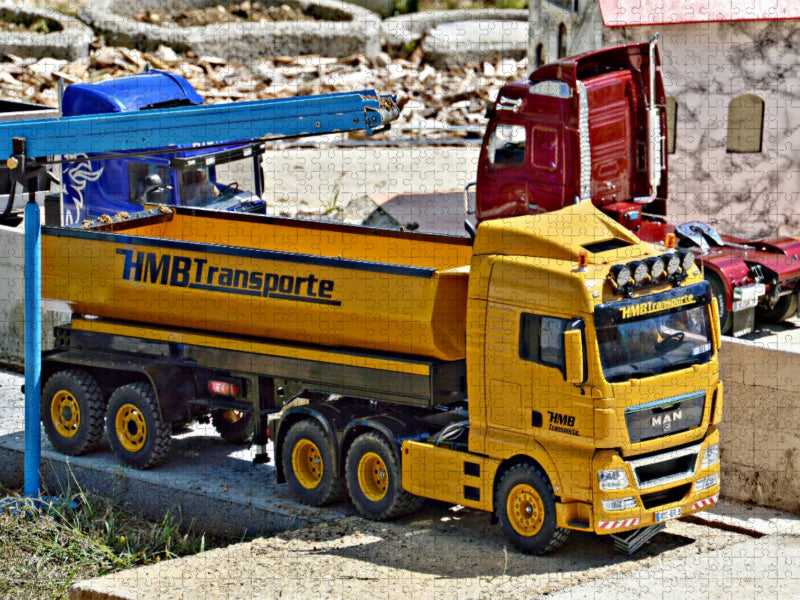 MAN Lkw gelb - CALVENDO Foto-Puzzle'