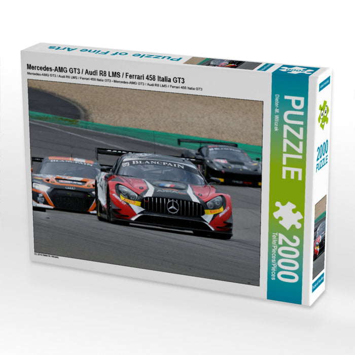 Mercedes-AMG GT3 / Audi R8 LMS / Ferrari 458 Italia GT3 2000 Teile Puzzle quer - CALVENDO Foto-Puzzle'