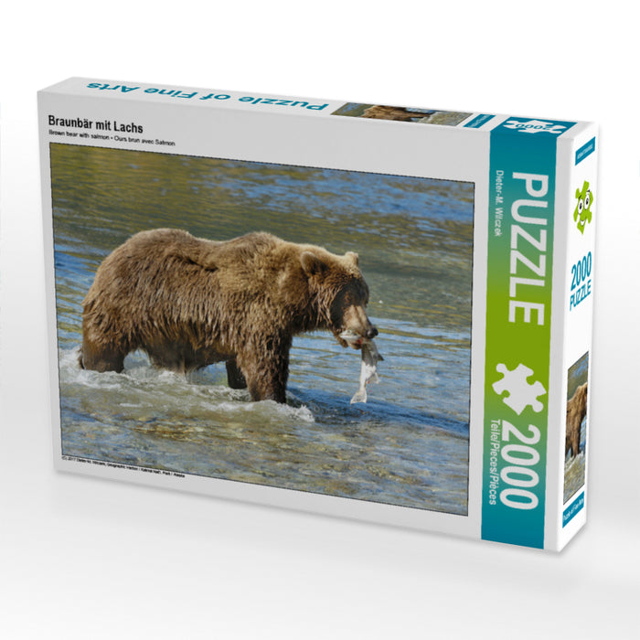 Braunbär mit Lachs 2000 Teile Puzzle quer - CALVENDO Foto-Puzzle'