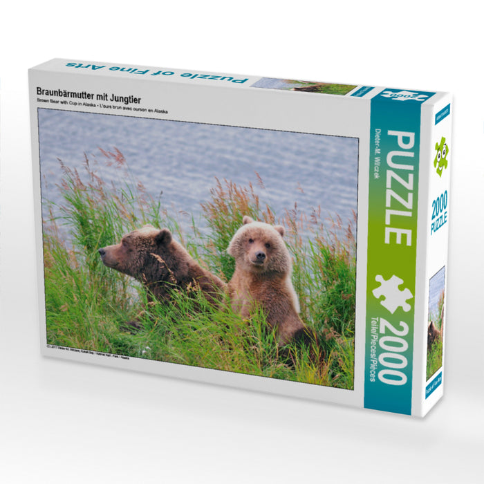 Brown bear mother with cub - CALVENDO photo puzzle 