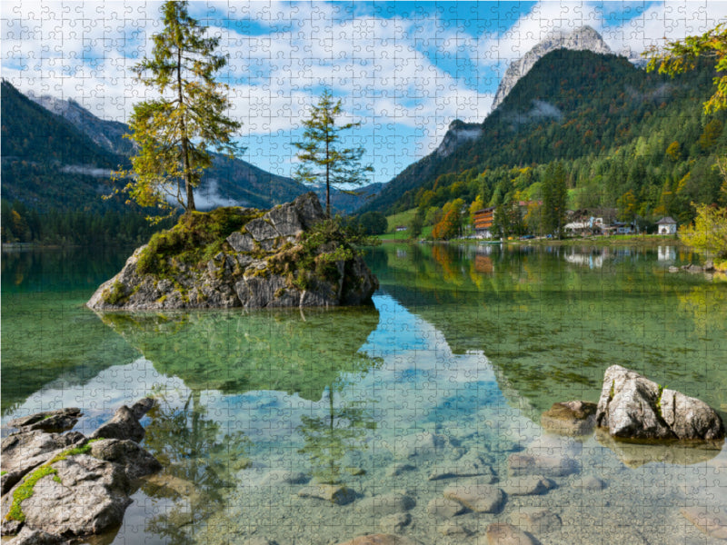 Idylle alpine à Ramsauer Hintersee - Puzzle photo CALVENDO 
